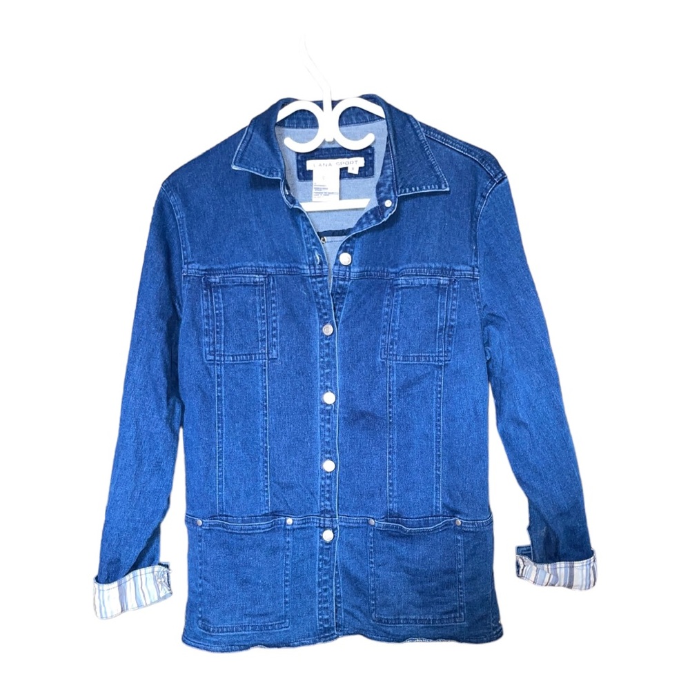 Lana Sport women’s Dark Wash Panelled 1990s Denim Jacket size : 8
